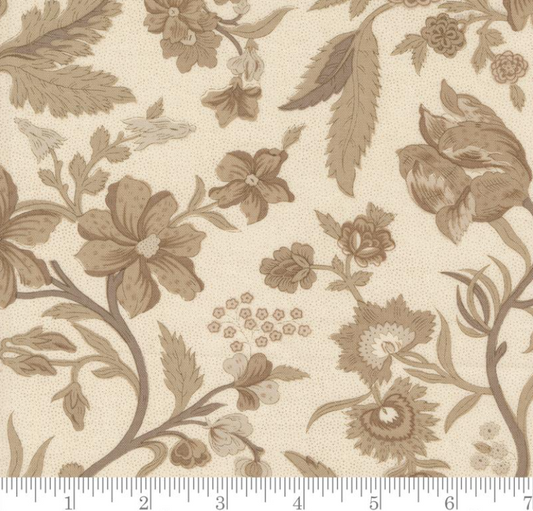 Faux Roman Shade Valance "Parterre Florals - Sacre Bleu Pearl"