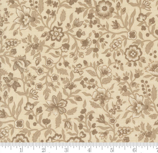 Faux Roman Shade Valance "Jardinage Florals - Sacre Bleu Pearl"