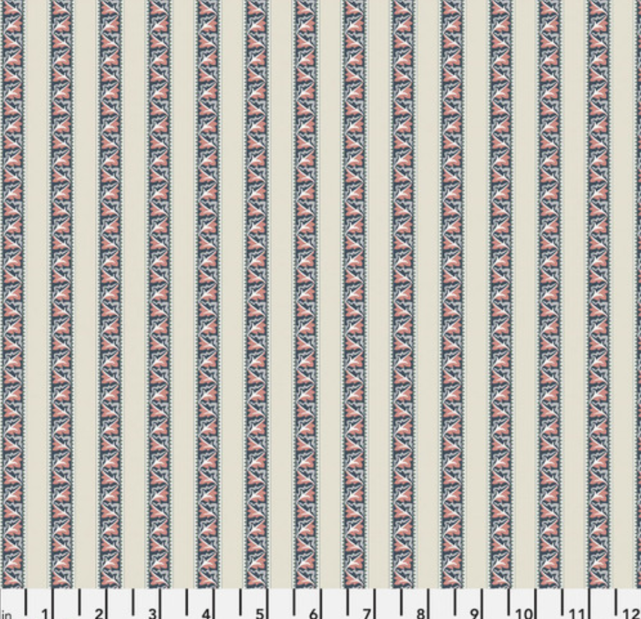 Tie-Up Shade "Red Car Stripe - River - Red House - William Morris"