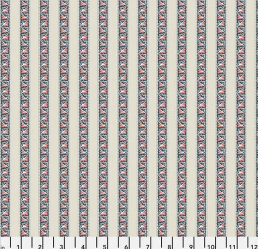 Tie-Up Shade "Red Car Stripe - River - Red House - William Morris"