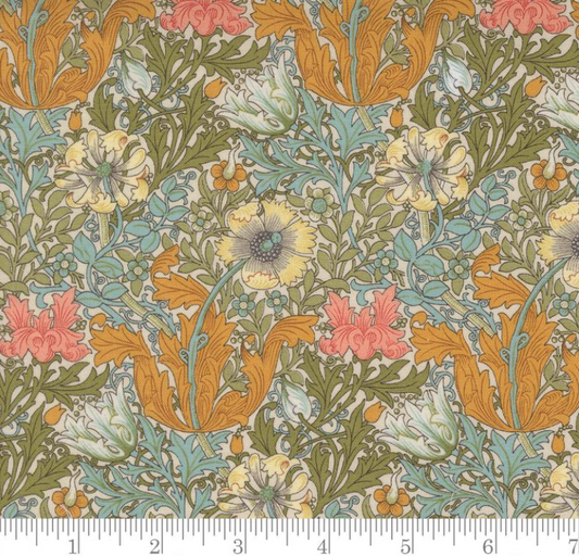 Faux Roman Shade Valance "Compton Florals - Morris Manor - Porcelain"