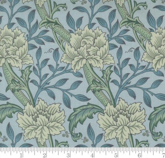 Faux Roman Shade Valance "Hammersmith Florals - Morris Manor - Sky"