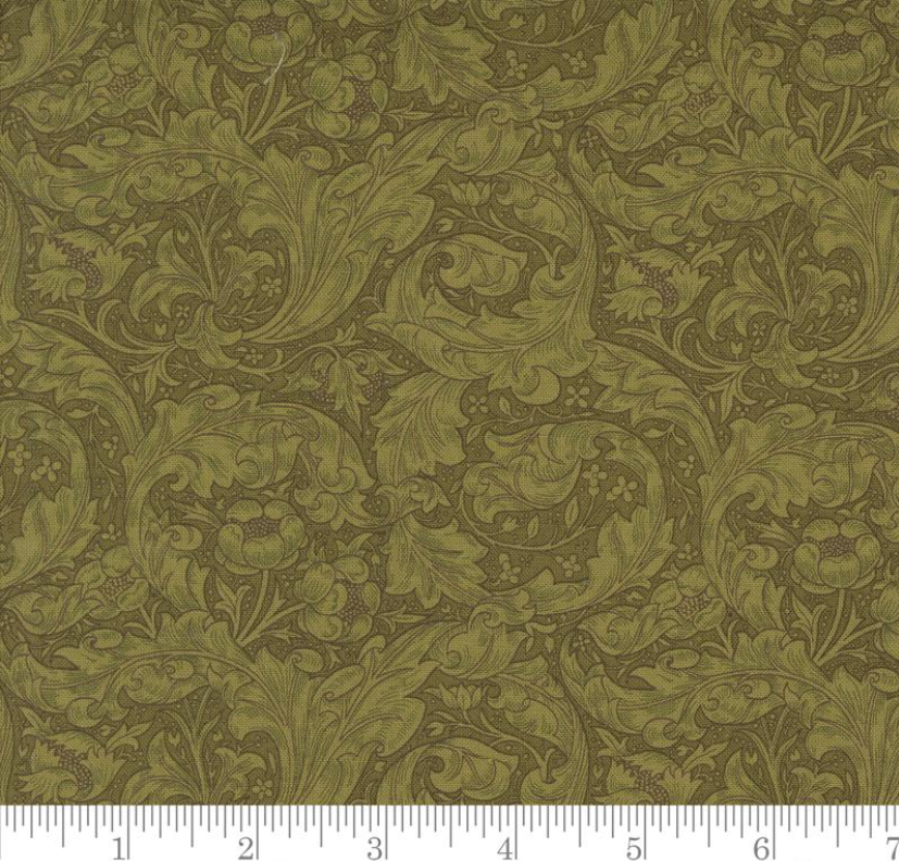 Faux Roman Shade Valance "Bachelors Button - Morris Manor - Sage"