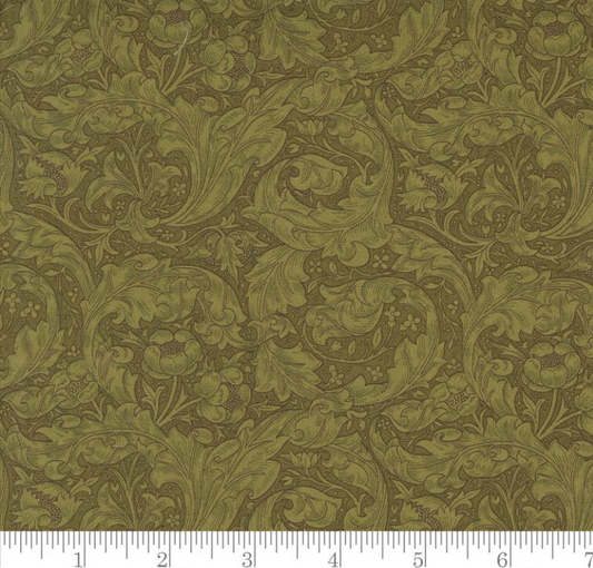 Faux Roman Shade Valance "Bachelors Button - Morris Manor - Sage"
