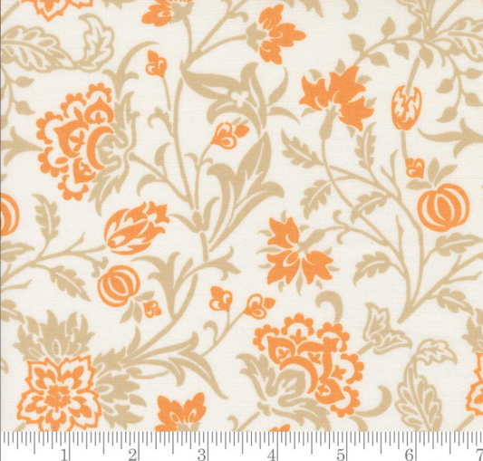 One Curtain Panel - "Harvest Floral Florals - Ghost Multi"