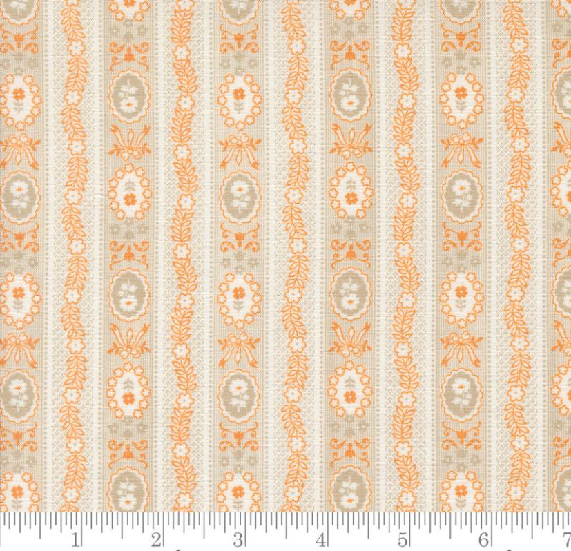One Curtain Panel - "Wallpaper Stripes Flower - Ghost Multi"