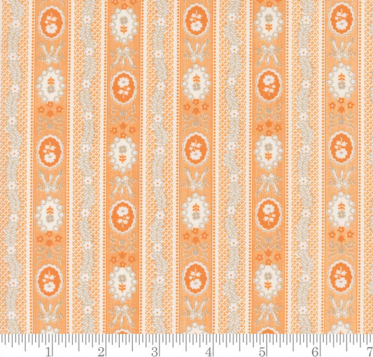 Roman Shade - Made with "Wallpaper Stripes Flower - Pumpkin" fabric