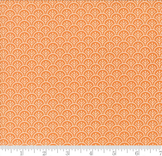 One Curtain Panel - "Scallops Blenders - Pumpkin"