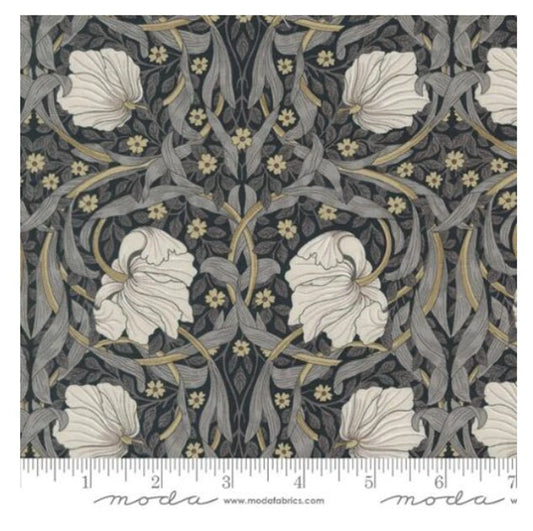 One Shower Curtain "Pimpernell Florals Best Of Morris" fabric. Ebony Suite By Barbara Brackman for Moda Fabrics. William Morris Design