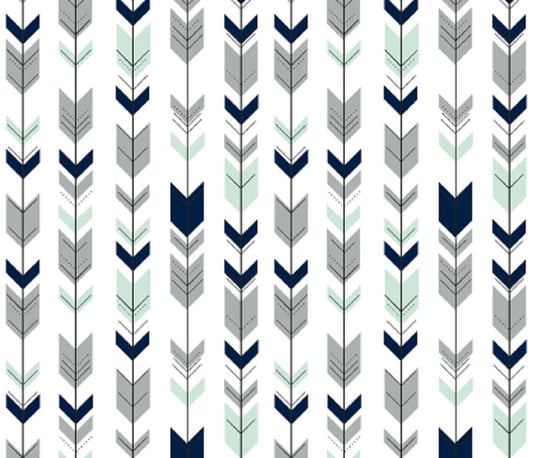 One (1) Curtain Panel or Valance "Fletching Arrows" Cotton fabric. Blackout lining optional - Nursery or Kids Room Decor, Archery, Boho
