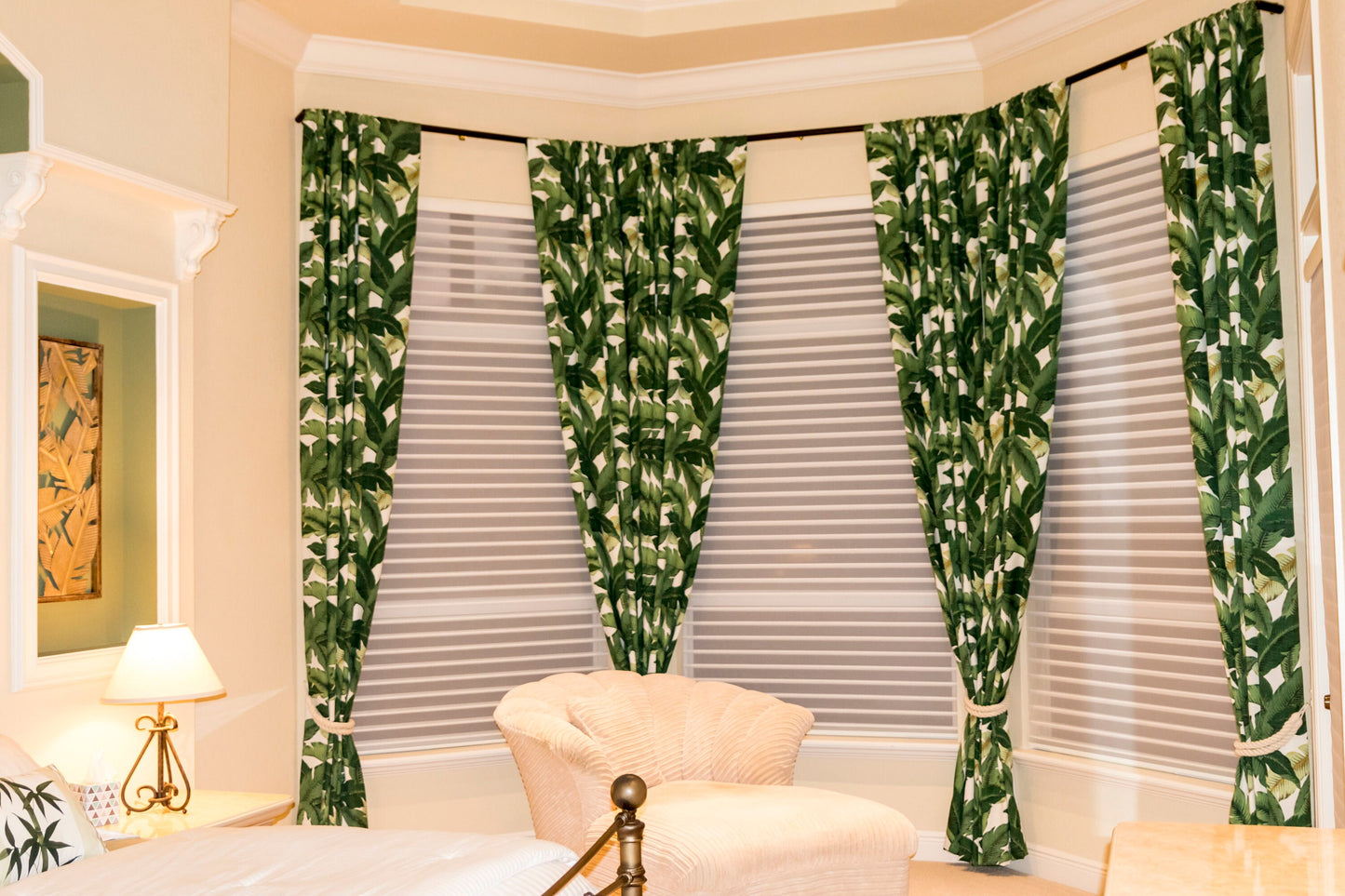 One (1) Curtain Panel Tommy Bahama Indoor/Outdoor Swaying Palms Drapery - Custom made to order quality drapes Weather Resistant. Tropical