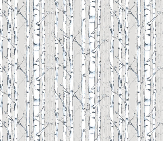 One (1) Curtain Panel or Valance - Organic "Birch" White Birch Tree - 54" Wide - Handmade to Order Window Treatments. Beautiful Inky Trees