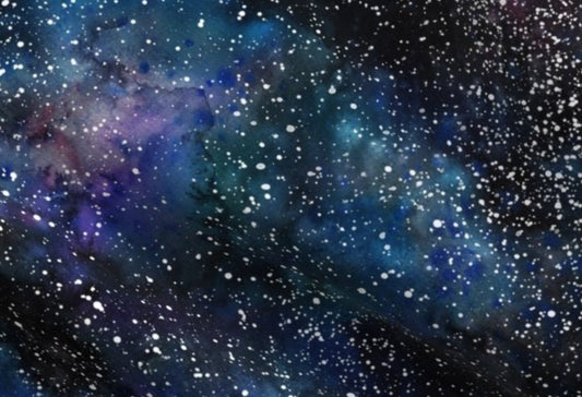 One (1) Curtain Panel Cotton "Galaxy deep space, thousands of stars, starry night sky" - 54" Wide. Sateen Cotton Fabric with Stars