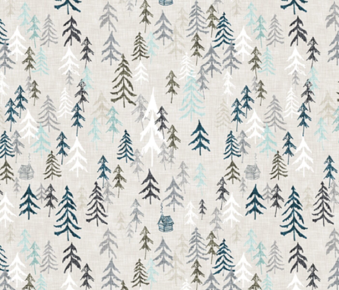 One (1) Curtain Panel Solitude Earth - Blackout lining optional. 54" wide - Wildlife, cabin, nature, outdoor, mountain, earth, hills, trees