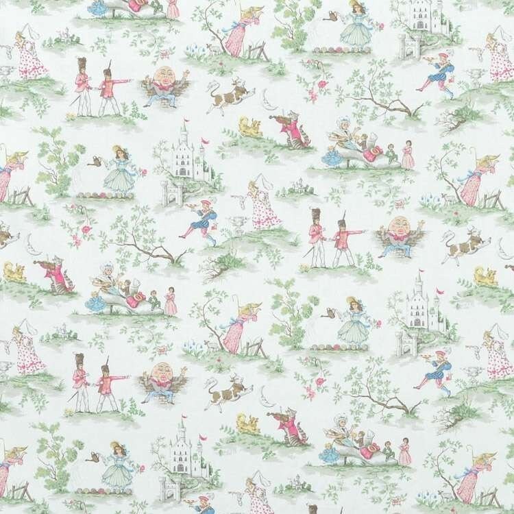 One (1) Curtain Panel "Covington Over The Moon" Toile Fabric Drapery - 50" wide - Lining optional - Nursery Rhyme - Handmade Drapes