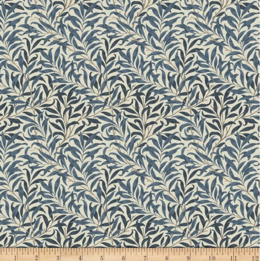 One Curtain Panel "FreeSpirit Standen Willow Boughs Navy" Fabric, FreeSpirit Fabrics, The Original William Morris & Co. Handmade in Ohio