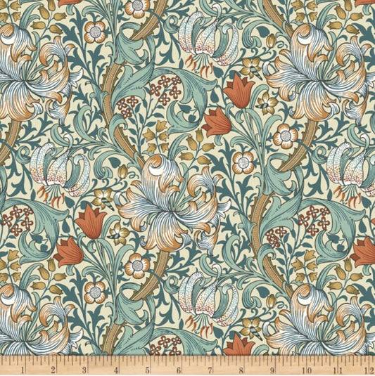 One Curtain Panel "FreeSpirit Standen Golden Lily Autumn" Fabric, FreeSpirit Fabrics, The Original Morris & Co. Bold, Handmade in Ohio