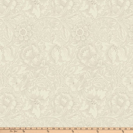 One Curtain Panel "FreeSpirit Standen Poppy Cream" Fabric, FreeSpirit Fabrics, The Original Morris & Co. Bold, Elegant Home Decor
