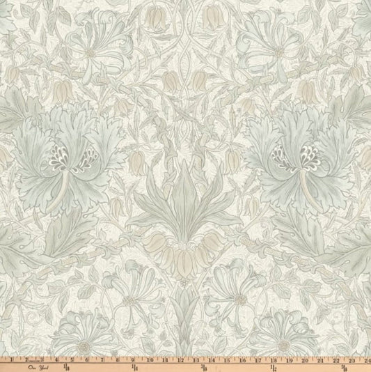 One Curtain Panel "Mineral Pure Honeysuckle and Tulip Ivory" Fabric, FreeSpirit Fabrics, The Original Morris & Co. Bold, Elegant Home Decor