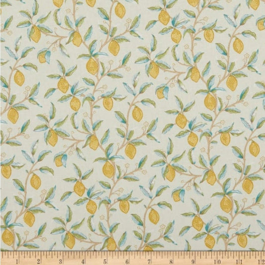 One Curtain Panel or Valance "FreeSpirit Orkney Lemon Tree Linen" Custom Made to Order Drapery with fabric by William Morris