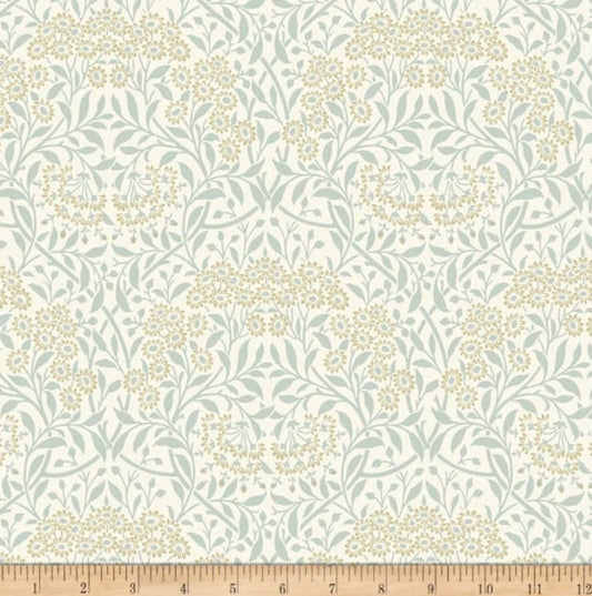 One Curtain Panel "Mineral Michaelmas Daisy Ivory" Fabric, FreeSpirit Fabrics, The Original Morris & Co. Bold, Elegant Home Decor