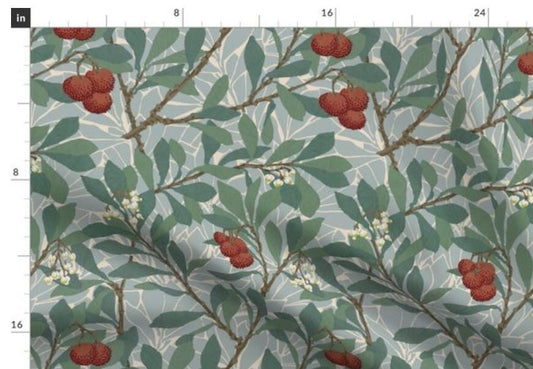 One (1) Curtain Panel - "William Morris ~ Arbutus ~ Original" - 54" Wide - Fabric is historically accurate reproduction on cotton sateen
