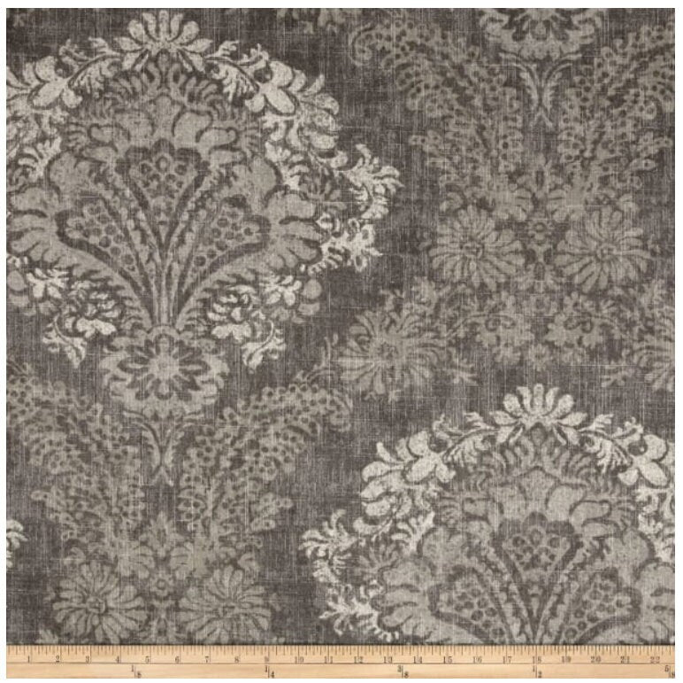 One (1) Curtain Panel - Magnolia Home Fashions Hamilton Grey. Brown, Beige, Grey. Bedroom, Livingroom, Dining Room