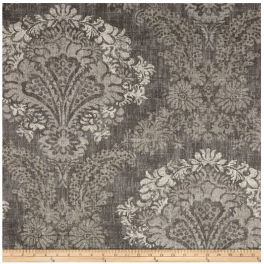 One (1) Curtain Panel - Magnolia Home Fashions Hamilton Grey. Brown, Beige, Grey. Bedroom, Livingroom, Dining Room