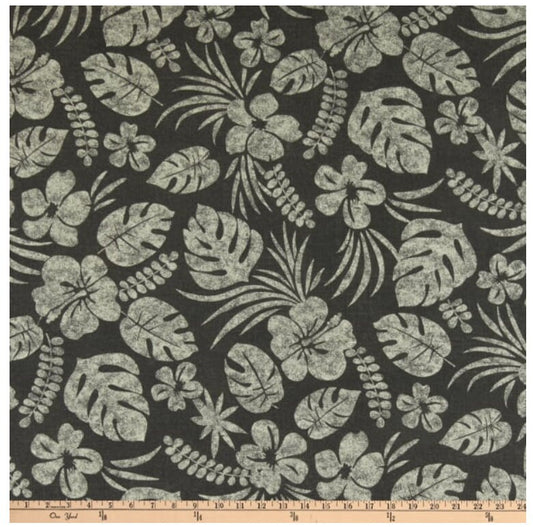 One (1) Curtain Panel Tommy Bahama Outdoor Isle be Back Charcoal Drapery - Custom made to order quality drapes Weather Resistant
