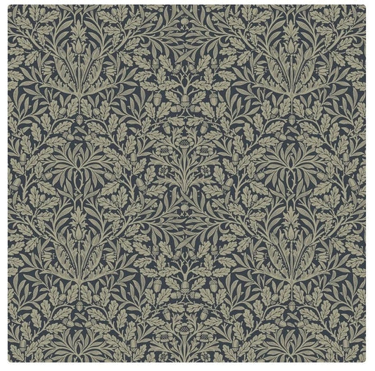 One Curtain Panel "Mineral Pure Acorn Ink" Fabric, FreeSpirit Fabrics, The Original William Morris & Co. Window Treatments Handmade in Ohio