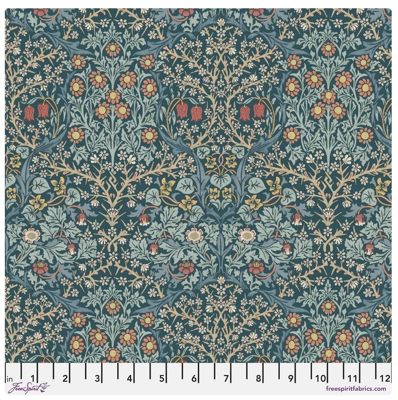 One Holiday Tree Skirt "Blackthorn Indigo" Home Decor. William Morris Christmas Tree Decor