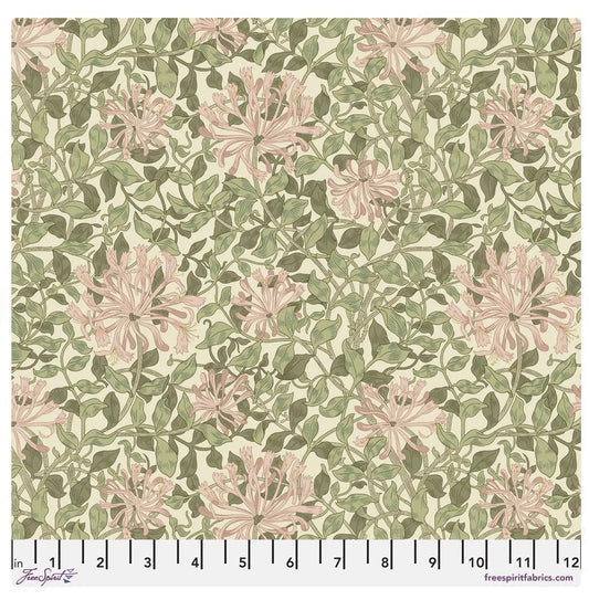 One Curtain Panel "Honeysuckle Green" Fabric, FreeSpirit Fabrics, The Original Morris & Co. Bold, Elegant