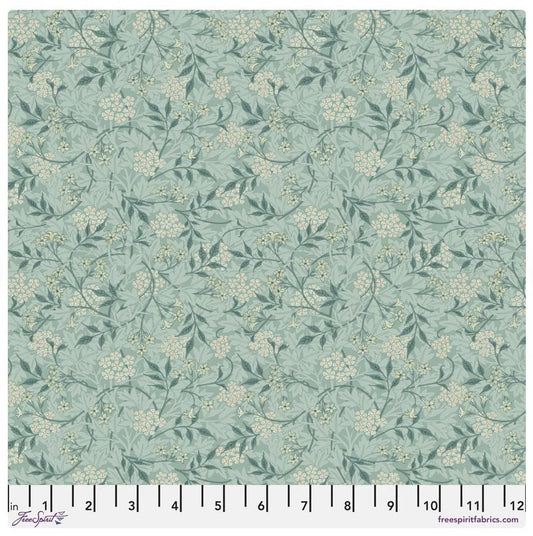 One Curtain Panel "Jasmine Aqua" Fabric, FreeSpirit Fabrics, The Original Morris & Co. Bold, Elegant