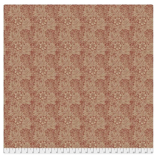 One Curtain Panel "Marigold Red" Fabric, FreeSpirit Fabrics, The Original Morris & Co. Bold, Elegant