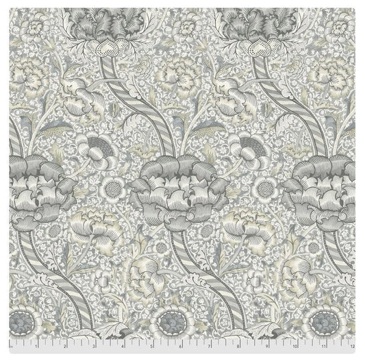 One Curtain Panel "Hawkdale Pure Wandle Slate" Fabric, FreeSpirit Fabrics, The Original Morris & Co. Bold, Elegant