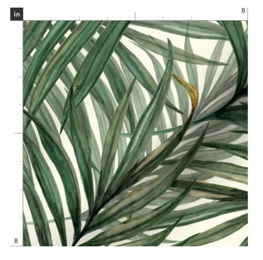 One (1) Curtain Panel - "Palm Leaves - King Pineapple" Drapery - Blackout lining available - Large Tropical Leaf Print