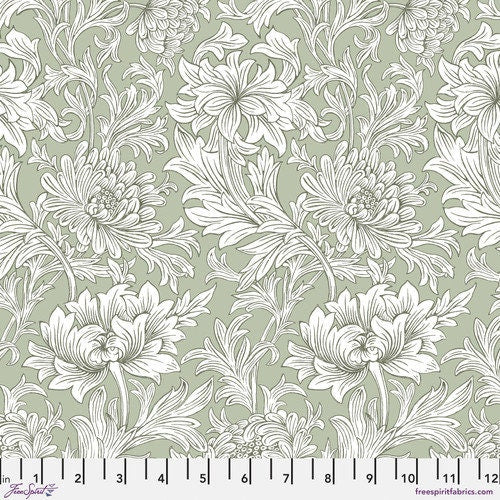 One Holiday Tree Skirt "FreeSpirit Leicester Chrysanthemum Tonal - Olive" Home Decor. William Morris Christmas Tree Decor