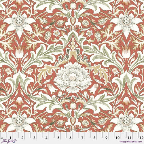 One Holiday Tree Skirt "FreeSpirit Leicester Severne - Red" Home Decor. William Morris Christmas Tree Decor