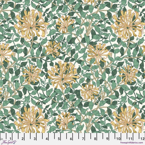 One Holiday Tree Skirt "FreeSpirit Leicester Honeysuckle - White" Home Decor. William Morris Christmas Tree Decor