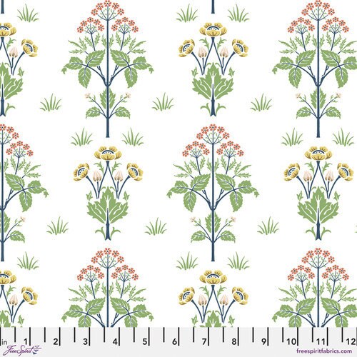 One Holiday Tree Skirt "FreeSpirit Leicester Meadowsweet - White" Home Decor. William Morris Christmas Tree Decor