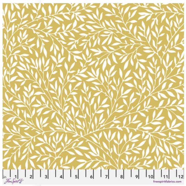 One Holiday Tree Skirt "FreeSpirit Leicester Standen Lily - Yellow " Home Decor. William Morris Christmas Tree Decor