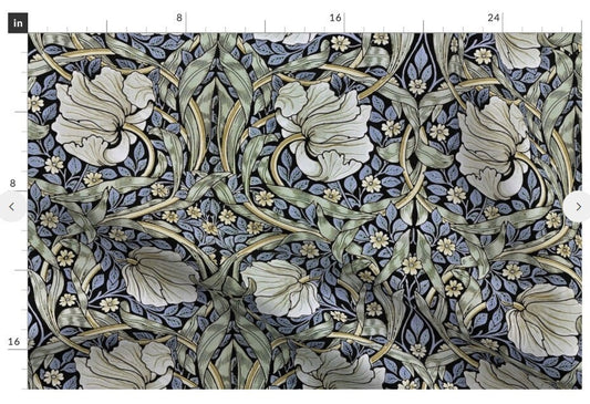 One (1) Curtain Panel - "Pimpernel Original by William Morris" - 54" Wide - Fabric is historically accurate reproduction on cotton sateen
