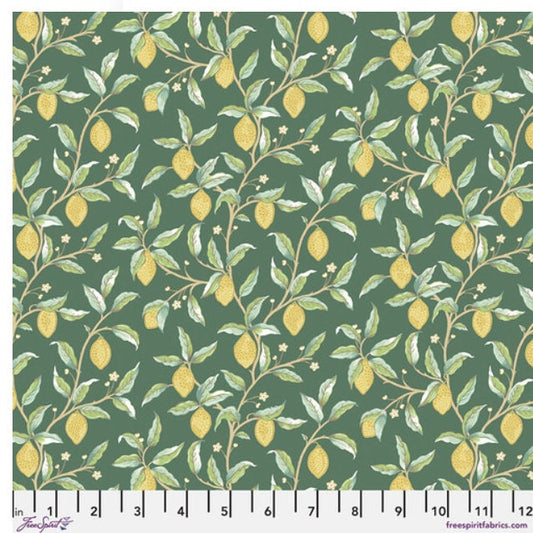 One Holiday Tree Skirt "FreeSpirit Leicester Lemon Tree - Dark Green" Home Decor. William Morris Christmas Tree Decor