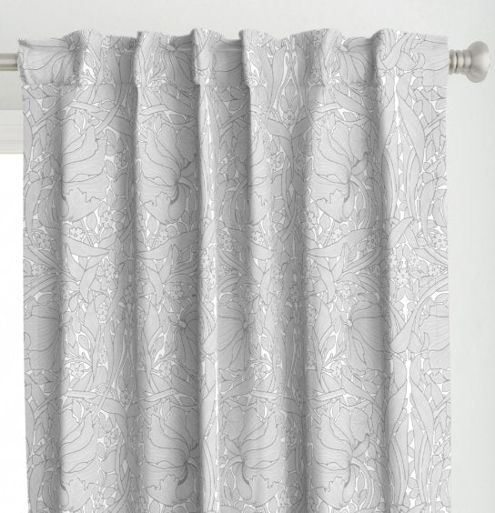 One (1) Curtain Panel - "Antique Pimpernel" - 50 inch Wide, Blackout lining available. Linen Cotton Canvas