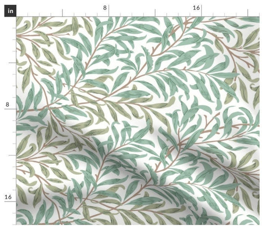 One (1) Curtain Panel - "William Morris Willow Bough " - 50" Wide Blackout lining available. Linen Cotton Canvas Curtains