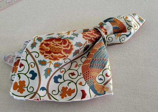 Cotton Napkins "Morris & Co. Orkney Seasons by May Large Linen" Elegant custom table decor for home. Beautiful Autumn Colors. Handmade