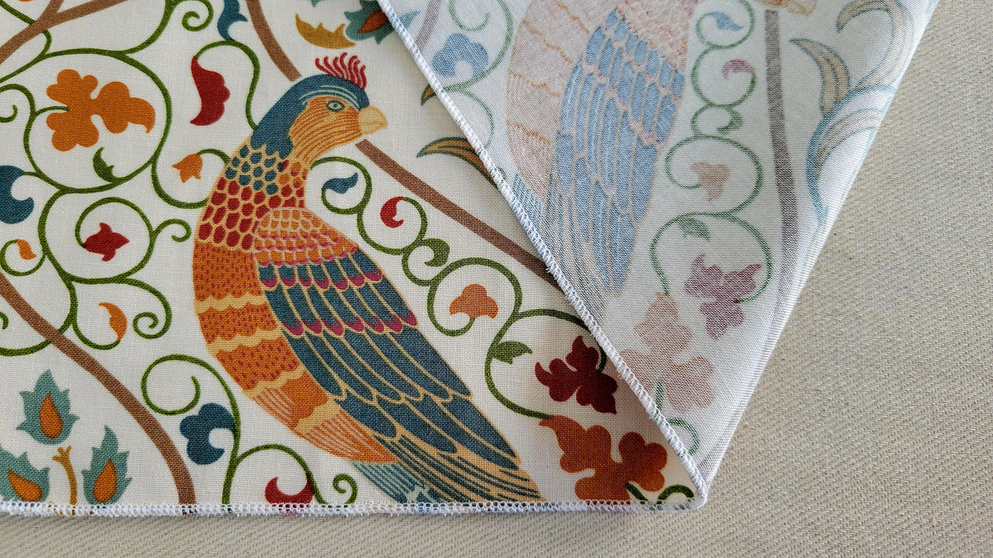Cotton Napkins "Morris & Co. Orkney Seasons by May Large Linen" Elegant custom table decor for home. Beautiful Autumn Colors. Handmade