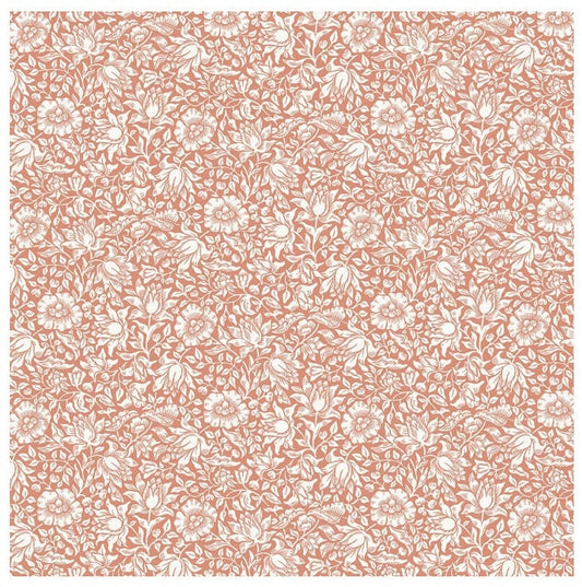 One Curtain Panel or Valance "Wandle Mallow Coral" Fabric, FreeSpirit Fabrics, William Morris & Co. Handmade to Order Window Treatments