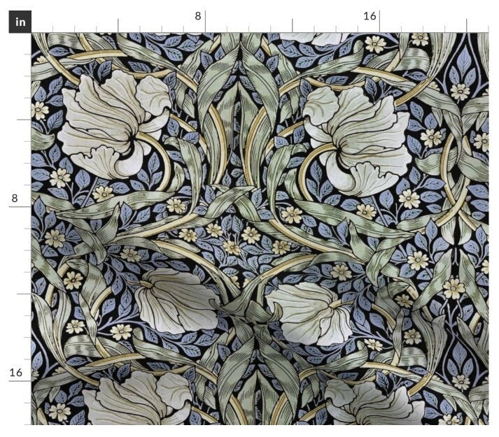 One Roman Shade "Pimpernel Original". Custom Made to Order Window Treatments for Home or Business. Wiliam Morris, Arts and Crafts Design