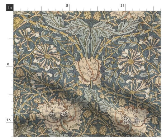 One Roman Shade "Honeysuckle by William Morris". Window Treatments for Home or Business. Historically Accurate Reproduction